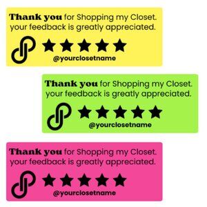 150 Thanks for Shopping My Closet Sticker Labels MATTE PAPER